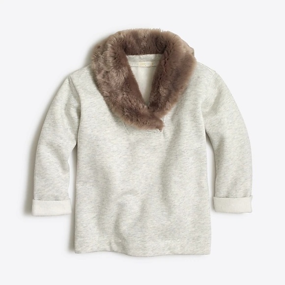 Crewcuts Other - NWOT Crewcuts Faux Fur Collar Sweatshirt 16